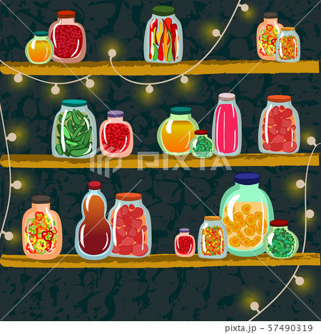 Homemade canned vegetables in jars Homemade canned vegetables in jars 57490319