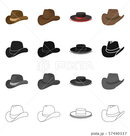 Isolated object of hat and cap logo. Collection of hat and model vector icon for stock. Isolated object of hat and cap logo. Collection of hat and model vector icon for stock. 57490337