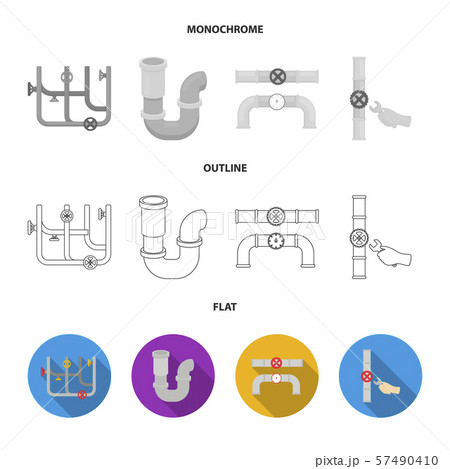 Vector illustration of pipe and plumbing icon. Collection of pipe and metal stock vector 57490410