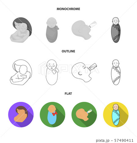 Vector illustration of infant and character symbol. Collection of infant and happy stock vector 57490411