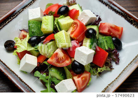 Greek salad . restaurant menu 57490623