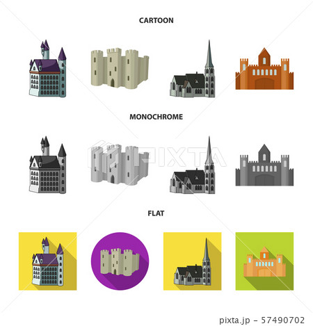 Vector design of fairytale and medieval icon. Set of fairytale and story stock vector illustration. 57490702