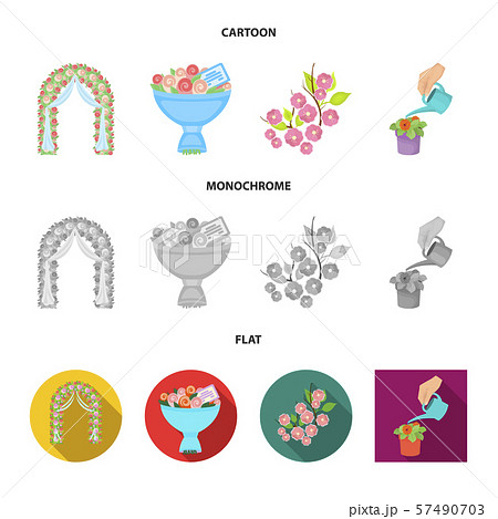 Isolated object of spring and wreath logo. Set of spring and blossom stock symbol for web. 57490703