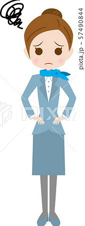 腰に手を当てるスチュワーデス 57490844