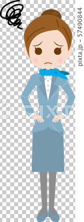 腰に手を当てるスチュワーデス 57490844