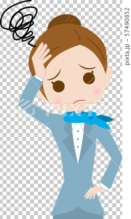 接觸額頭的空姐 57490852