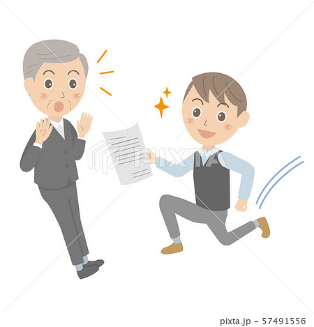 オフィス 働く すばやい仕事に上司が驚くのイラスト素材