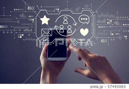 Social media theme with smartphone Social media theme with smartphone 57493063