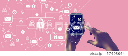 Email virus and scam theme with smartphone 57493064
