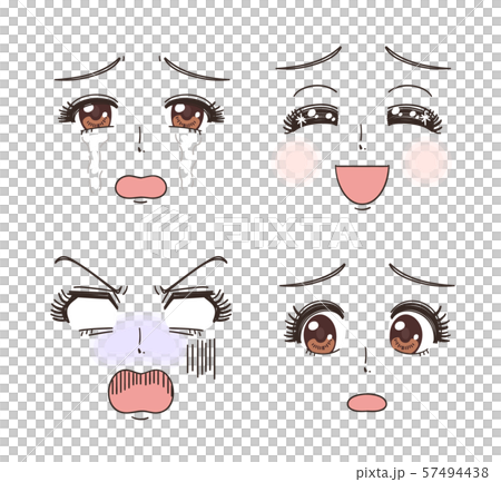 少女漫画 顔 表情 セット 57494438