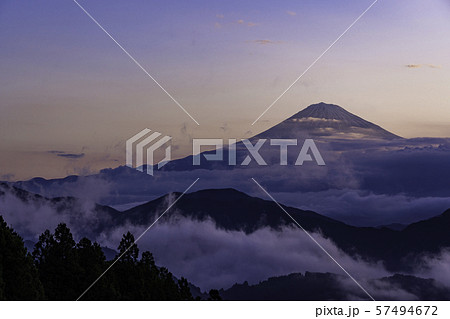 (静岡県)躍動する大雲海の向こうに、富士山 (静岡県)躍動する大雲海の向こうに、富士山 57494672