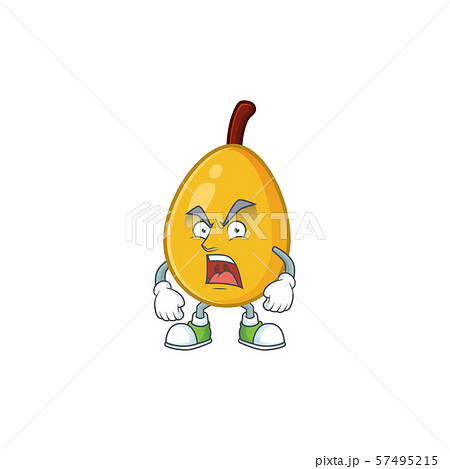 Angry loquat cartoon mascot for diet food. Angry loquat cartoon mascot for diet food. 57495215