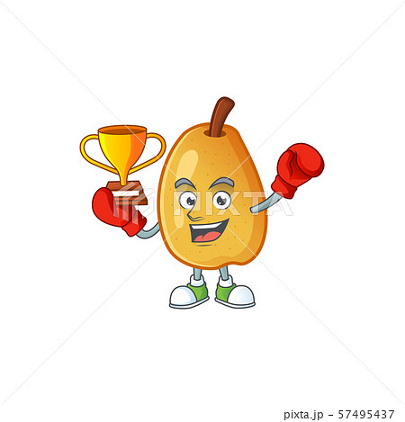 Boxing winner fragrant pear cartoon character with mascot Boxing winner fragrant pear cartoon character with mascot 57495437
