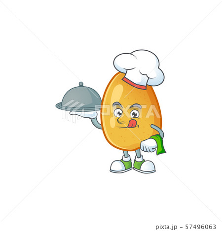 Chef with food ripe fragrant pear fruit cartoon character 57496063