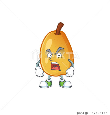 Angry ripe fragrant pear fruit cartoon character Angry ripe fragrant pear fruit cartoon character 57496137
