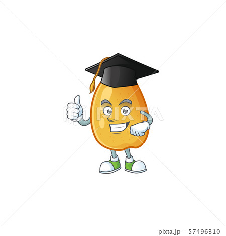 Graduation sweet fragrant pear cartoon on white background 57496310