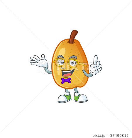 Geek sweet fragrant pear cartoon on white background 57496315