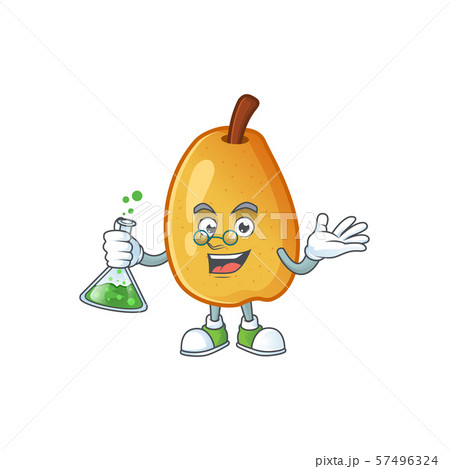 Professor sweet fragrant pear cartoon on white background 57496324