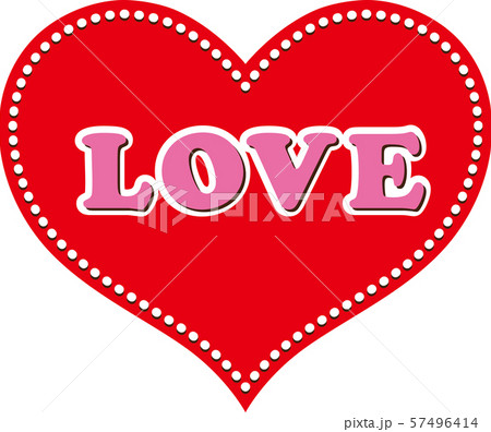 LOVEと書かれたハートのアイコンのイラスト素材 [57496414] - PIXTA