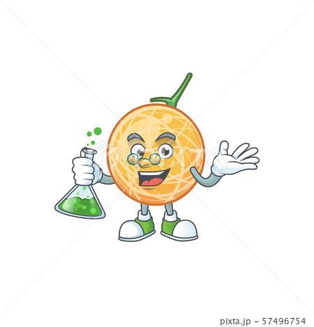 Professor fruit cantaloupe cartoon character for food Professor fruit cantaloupe cartoon character for food 57496754