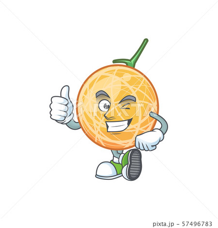 Thumbs Up Fruit Cantaloupe Cartoon Character のイラスト素材