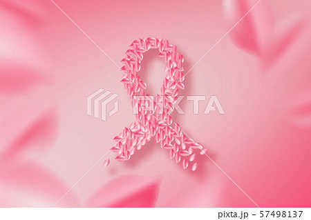 Breast cancer awareness ribbon made from petal 57498137