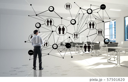 Networking and social communication concept as effective point for modern business Networking and social communication concept as effective point for modern business 57501620