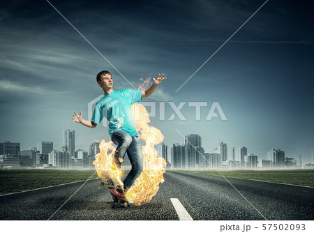 Teenager boy on skate 57502093