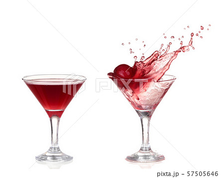 Wine collection - Splashing red wine in a glass. 57505646