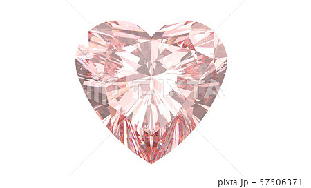 ピンク ダイヤモンド ハート バックグランド白系 Cgのイラスト素材