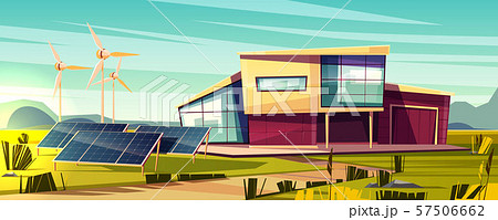 Renewable energy for house cartoon concept - Stock Illustration [57506662]  - PIXTA