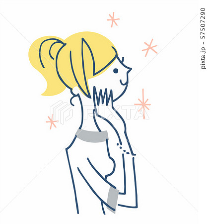 横顔の女性 のイラスト素材