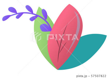 Foliage Leaf Spring Element Blooming Floral Vector 57507822