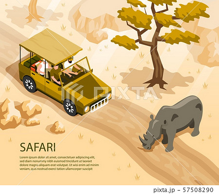 Isometric Safari Illustrationのイラスト素材
