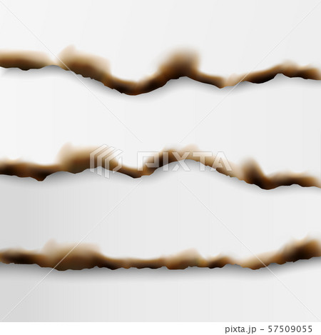 Set of vector realistic torn and burnt paper edges 57509055