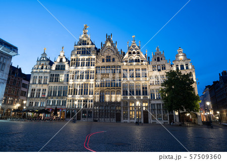 Grote Markt of Antwerp at night in Antwerp, Belgium 57509360
