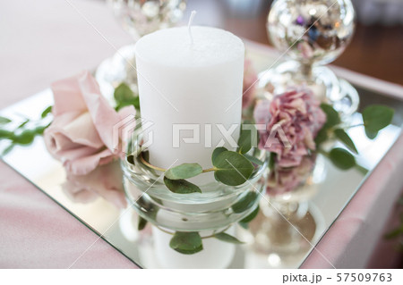 The wedding table setting for the newlyweds is The wedding table setting for the newlyweds is 57509763