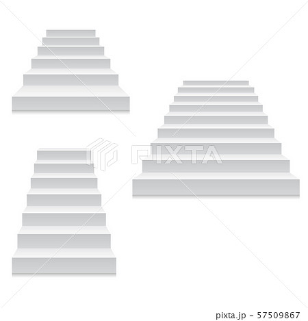 Staircase - white stairs template isolated on 57509867