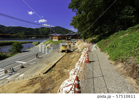 道路工事　玄武洞公園　兵庫県豊岡市 57510611