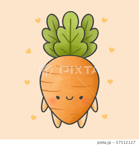Cute carrot cartoon hand drawn style Cute carrot cartoon hand drawn style 57512127