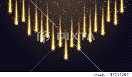 Magic golden stars light effect isolated on transparent background. 57512267