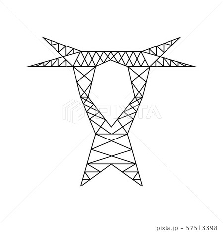 Electric power line tower pictogram. High voltage 57513398