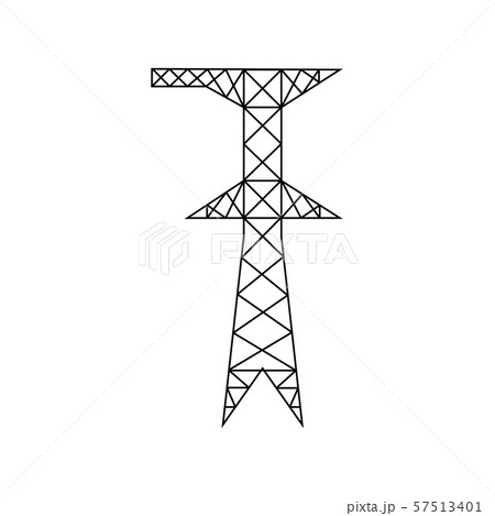 High voltage electric pylon. Power line symbol. High voltage electric pylon. Power line symbol. 57513401