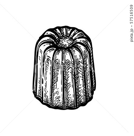 Ink sketch of canele. 57516509