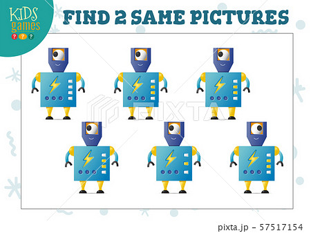 Find two same pictures kids game vector 57517154