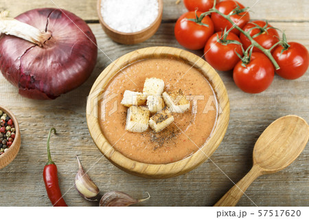vegetable puree soup on the table vegetable puree soup on the table 57517620