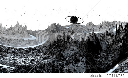 3d render of abstract planet surface. Very detailed sci fi or science fiction background in 57518722