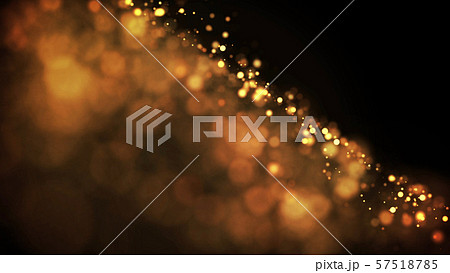 composition of gold particles with a depth of field 3d render 57518785