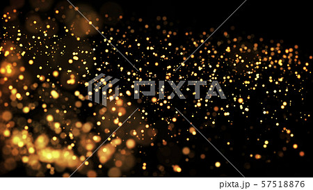 composition of gold particles with a depth of field 3d render 57518876