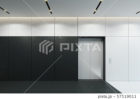 modern elevator with closed doors in office lobby, modern elevator with closed doors in office lobby, 57519011